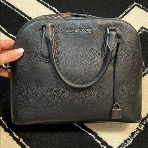 Michael Kors Black Pebbled Leather Satchel